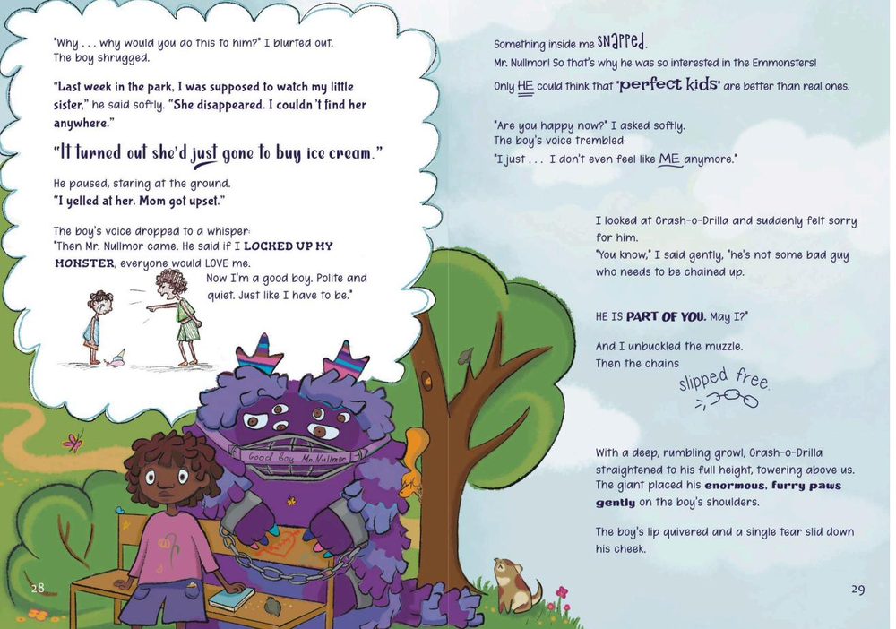 The boy explains why he let Mr. Nullmor muzzle and chain his monster